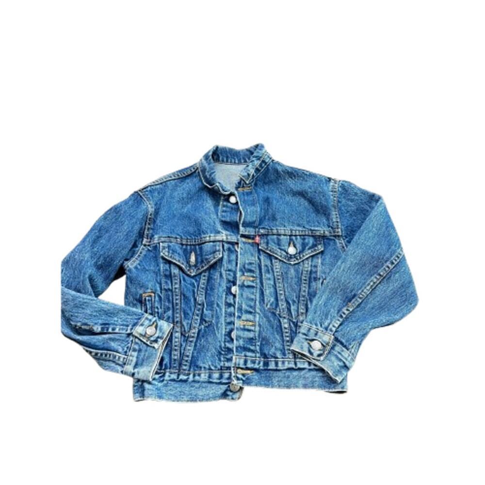 Vintage Levi's Women's Blue 100% Cotton 2 Pocket Trucker Jacket Size Medium